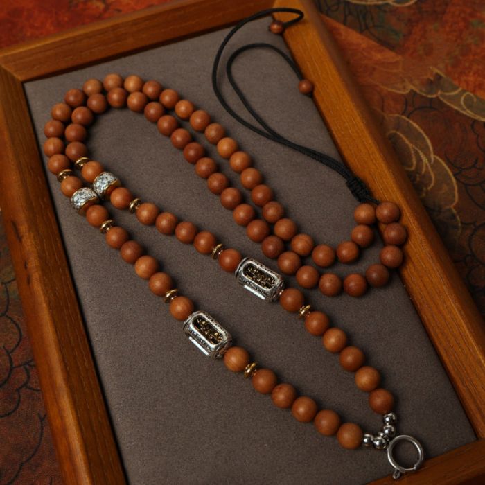 Natural Sandalwood Chain Tibetan Silver Thangka Pendant Replacement Chain
