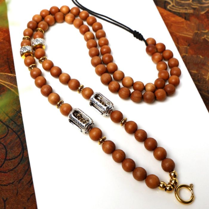 Natural Sandalwood Chain Tibetan Silver Thangka Pendant Replacement Chain