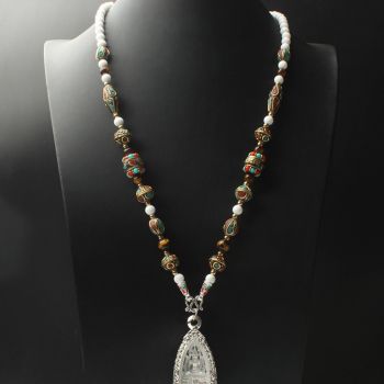 Natural Onyx Beads Chain Tibetan Style Thangka Pendant Replacement Chain
