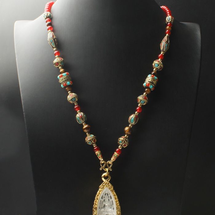 Natural Onyx Beads Chain Tibetan Style Thangka Pendant Replacement Chain