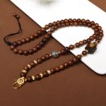 Natural Sandalwood Beads Chain Tibetan Silver Thangka Pendant Replacement Chain