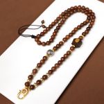 Natural Sandalwood Beads Chain Tibetan Silver Thangka Pendant Replacement Chain