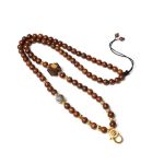 Natural Sandalwood Beads Chain Tibetan Silver Thangka Pendant Replacement Chain