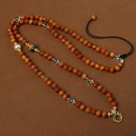 Natural Sandalwood & Pearl Beads Chain Tibetan Silver Thangka Pendant Replacement Chain