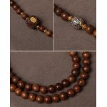 Natural Sandalwood Beads Chain Tibetan Silver Thangka Pendant Replacement Chain